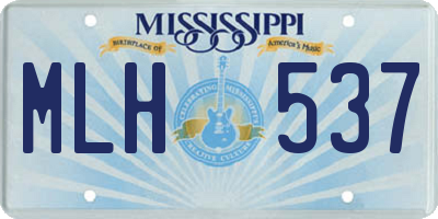 MS license plate MLH537