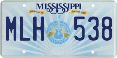 MS license plate MLH538