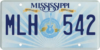MS license plate MLH542