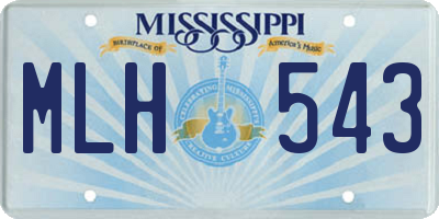MS license plate MLH543