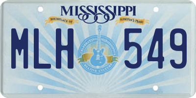 MS license plate MLH549