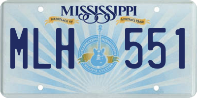 MS license plate MLH551