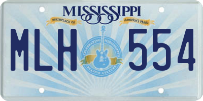 MS license plate MLH554