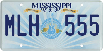 MS license plate MLH555