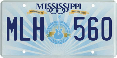 MS license plate MLH560