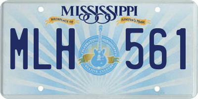 MS license plate MLH561