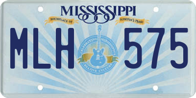 MS license plate MLH575