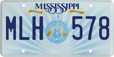 MS license plate MLH578