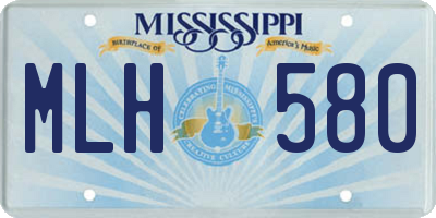 MS license plate MLH580