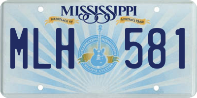 MS license plate MLH581