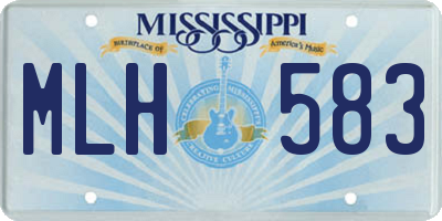 MS license plate MLH583