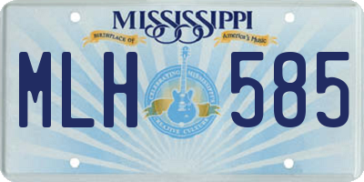 MS license plate MLH585