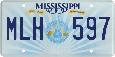 MS license plate MLH597