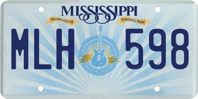MS license plate MLH598