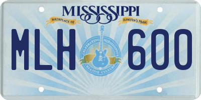 MS license plate MLH600
