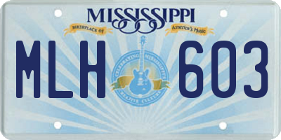 MS license plate MLH603