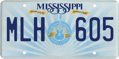 MS license plate MLH605