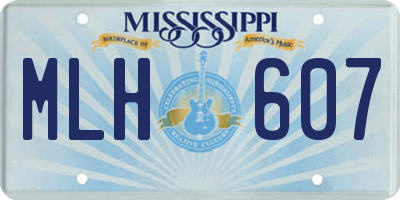 MS license plate MLH607