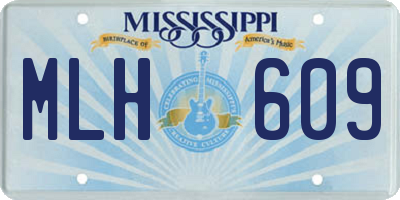 MS license plate MLH609
