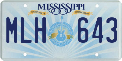 MS license plate MLH643