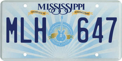 MS license plate MLH647
