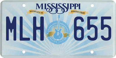 MS license plate MLH655