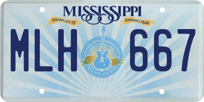 MS license plate MLH667