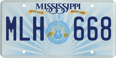 MS license plate MLH668