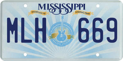 MS license plate MLH669
