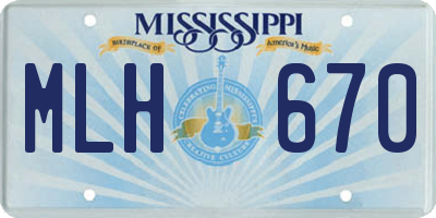 MS license plate MLH670