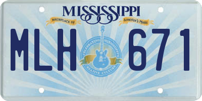 MS license plate MLH671