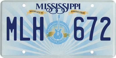 MS license plate MLH672