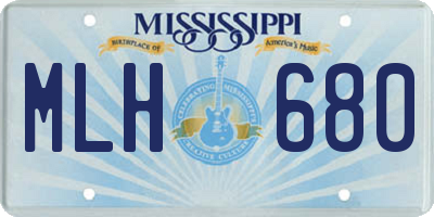 MS license plate MLH680