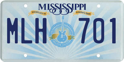MS license plate MLH701