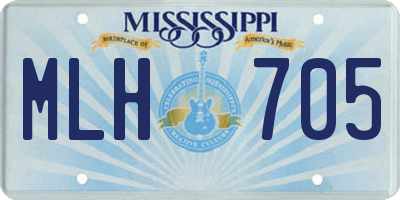 MS license plate MLH705