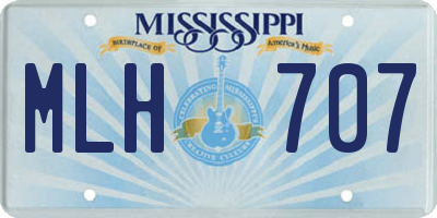 MS license plate MLH707