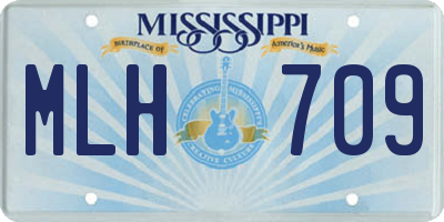 MS license plate MLH709