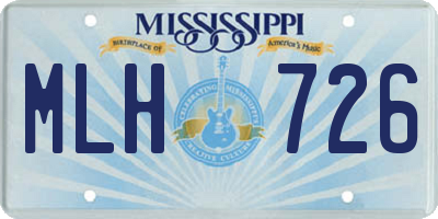 MS license plate MLH726