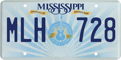 MS license plate MLH728