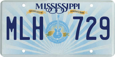 MS license plate MLH729