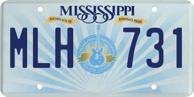 MS license plate MLH731
