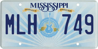 MS license plate MLH749