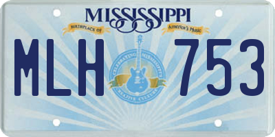 MS license plate MLH753