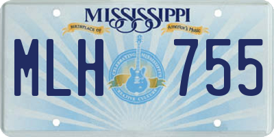 MS license plate MLH755