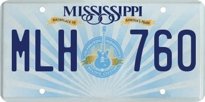 MS license plate MLH760