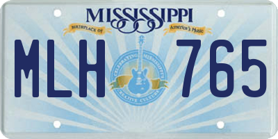 MS license plate MLH765