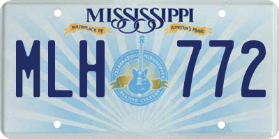 MS license plate MLH772
