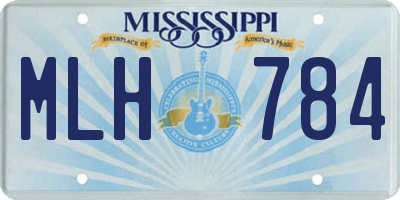 MS license plate MLH784