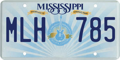 MS license plate MLH785