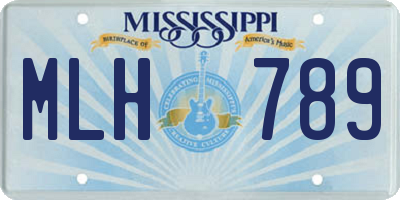 MS license plate MLH789